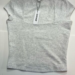 garage square neck grey top size small